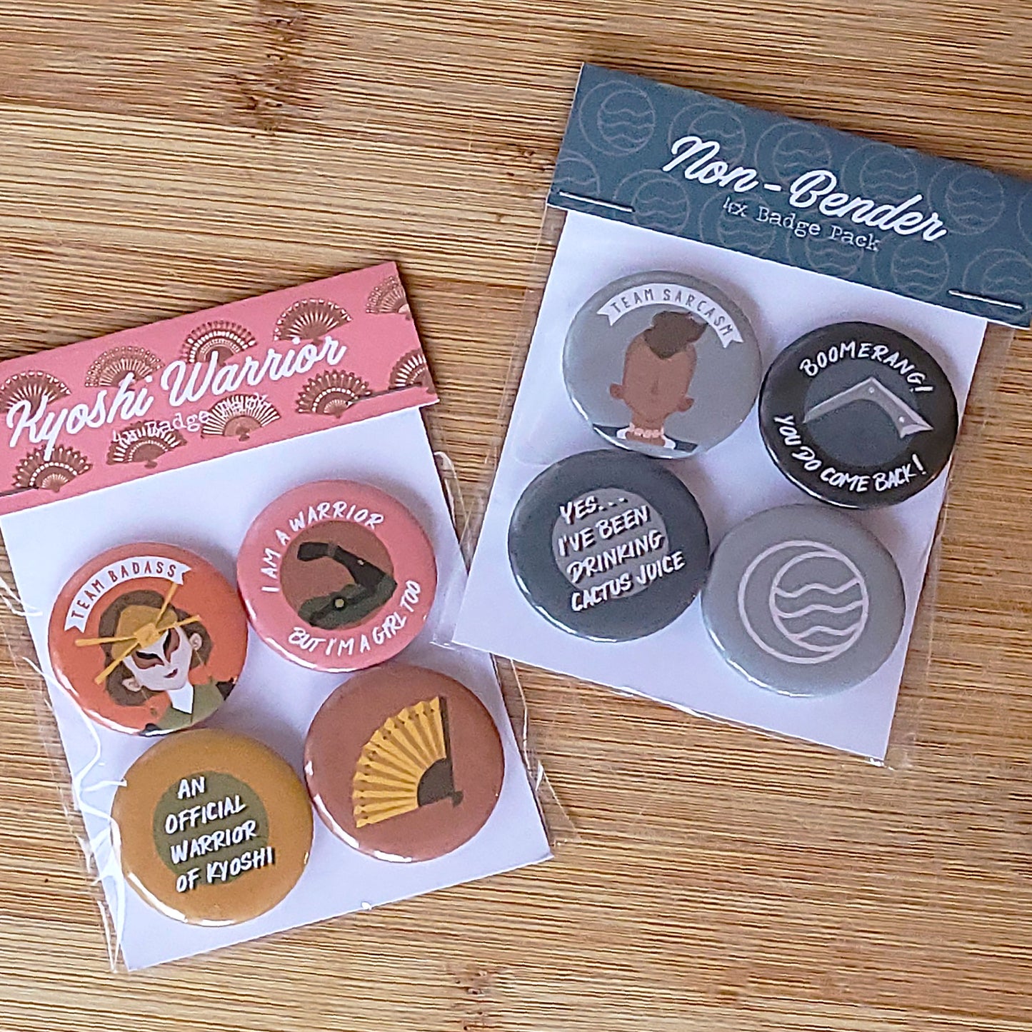 4x Avatar The Last Airbender Themed Badge/Button Pack