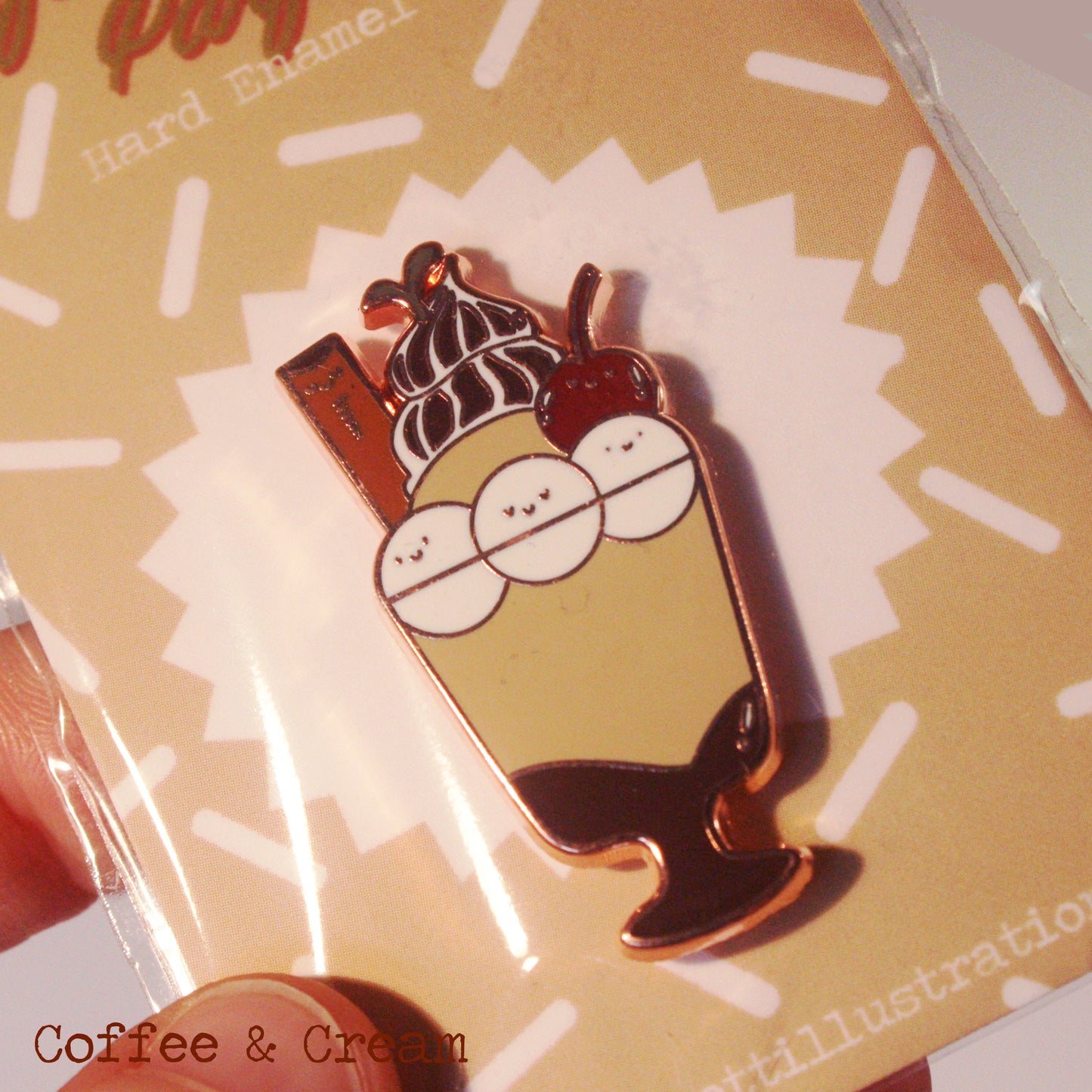 Coffee & Cream Parfait Enamel Pin