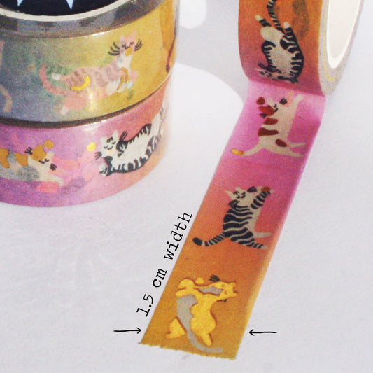 Pretty Kitty Gold Washi Tape - Gold Foil