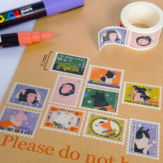 Animals in Space Stamp Tape