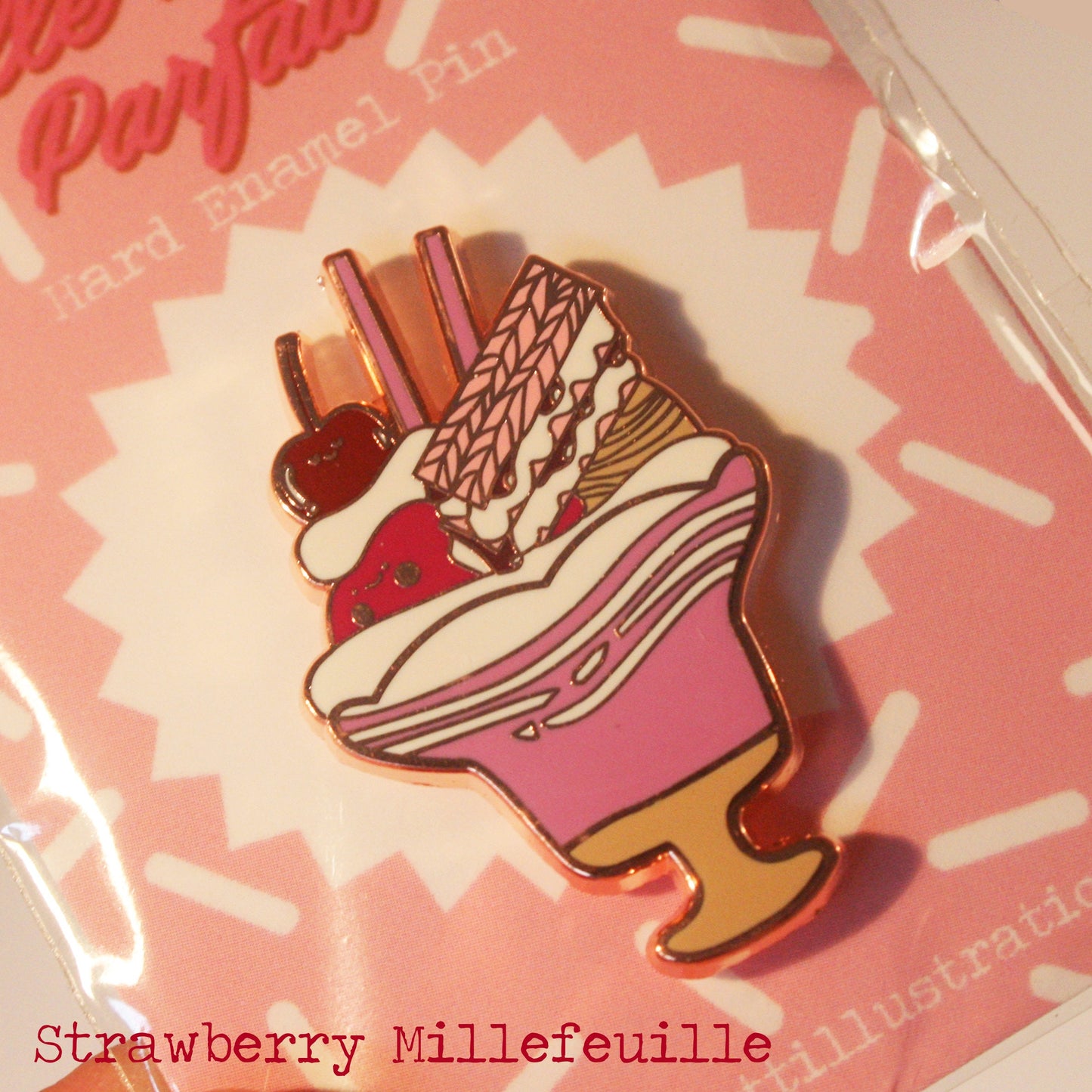 Strawberry Mille-Feuille Parfait Enamel Pins