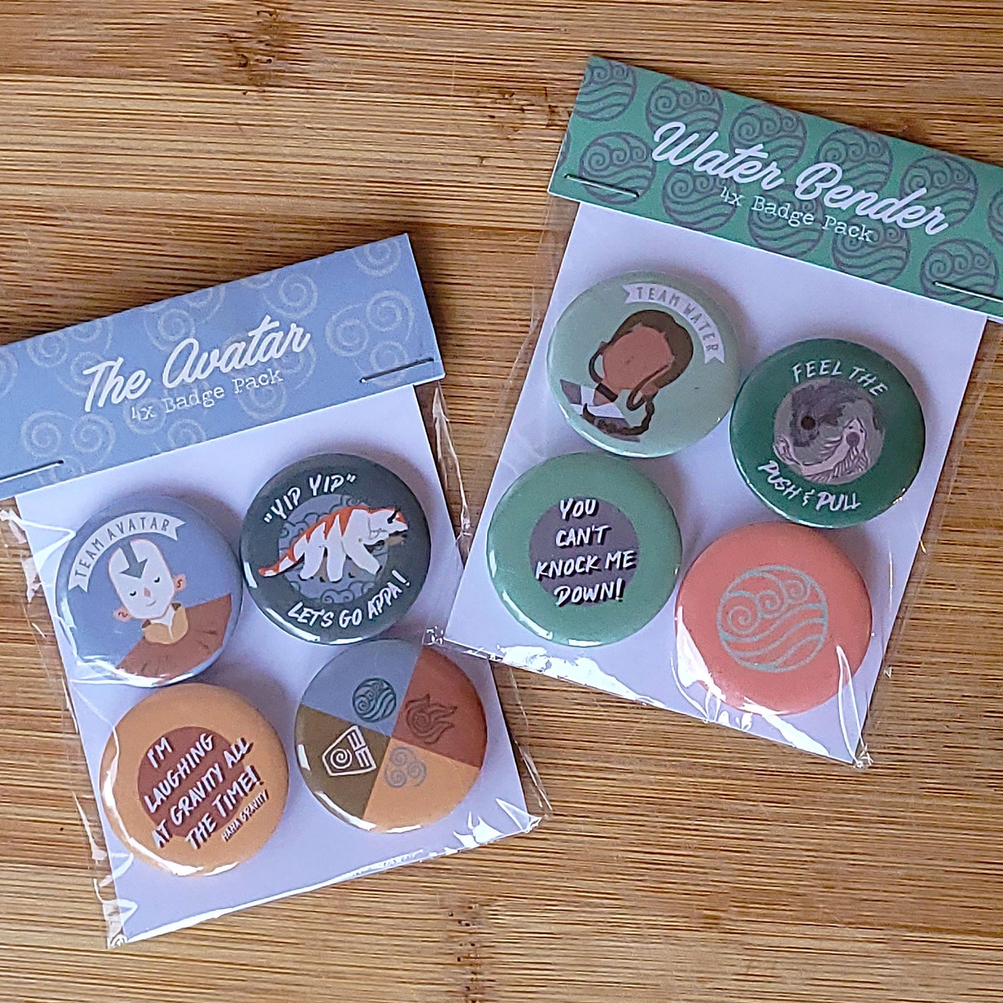 4x Avatar The Last Airbender Themed Badge/Button Pack