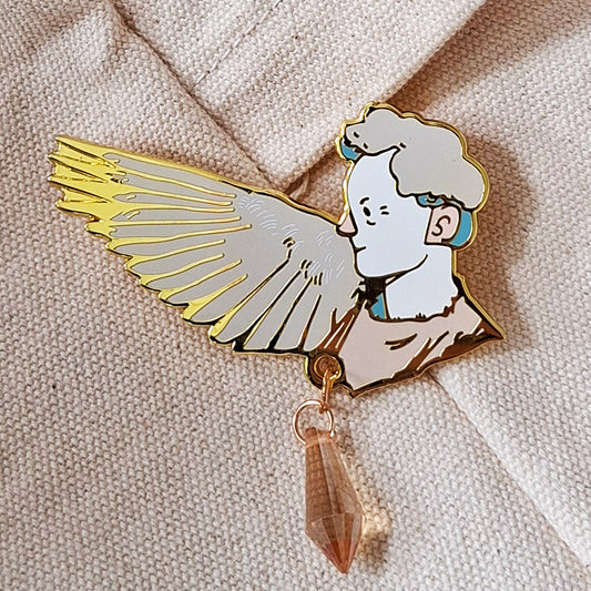 Aziraphale - Good Omens Enamel Pin with Pendant