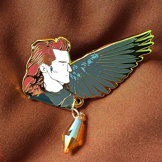 Crowley - Good Omens Enamel Pin with Pendant