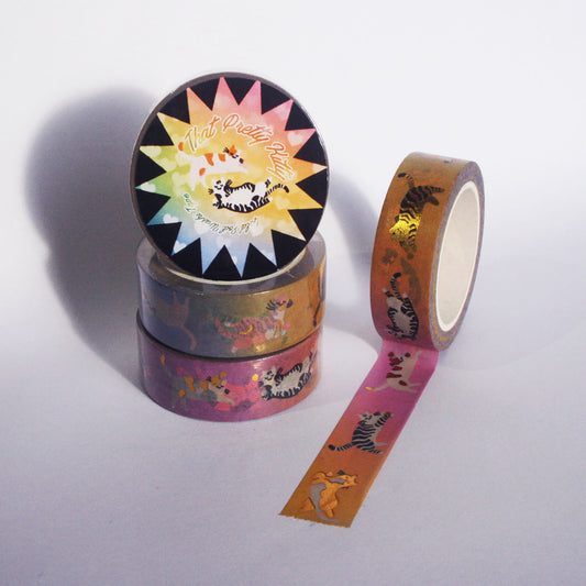 Pretty Kitty Gold Washi Tape - Gold Foil