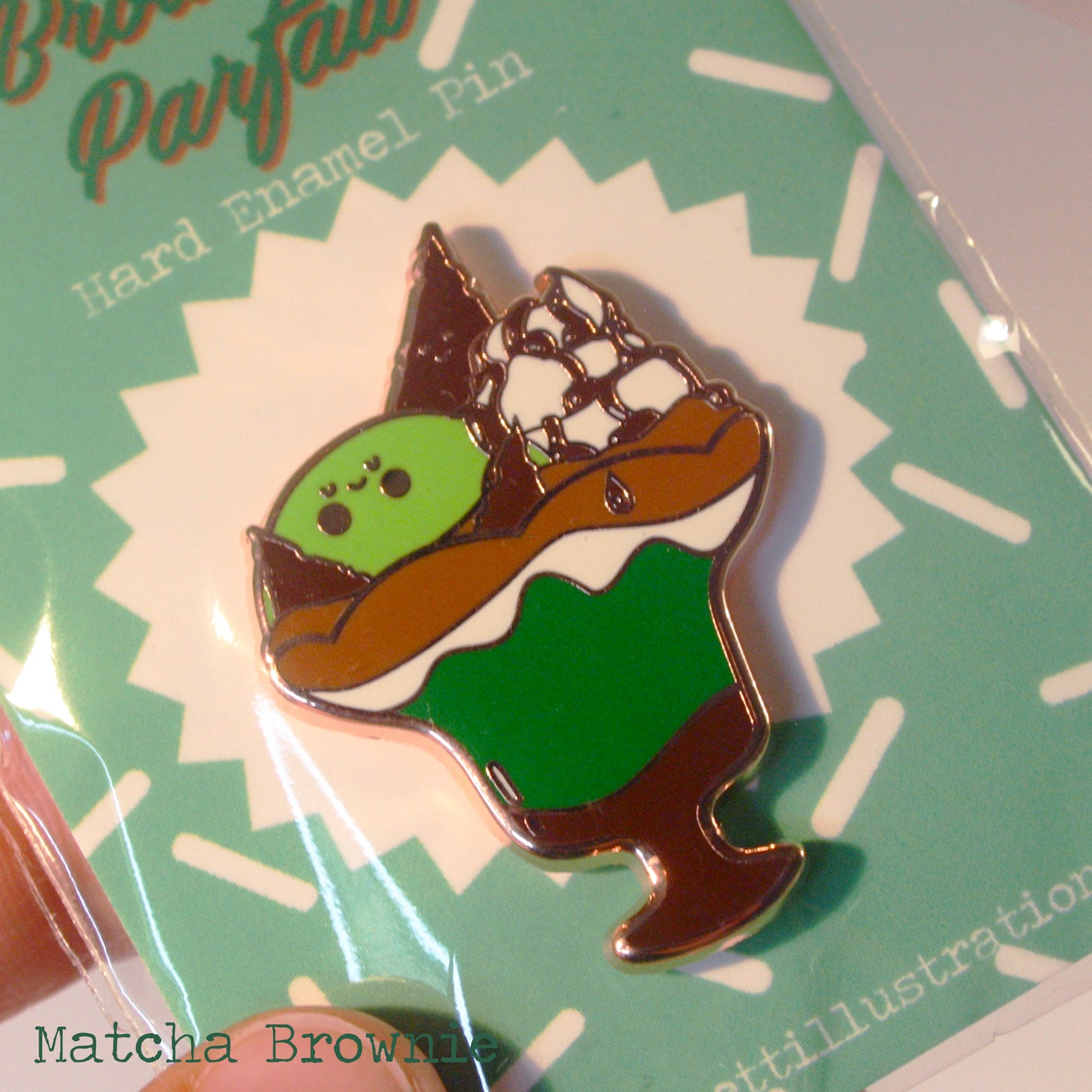Matcha Brownie Parfait Enamel Pin
