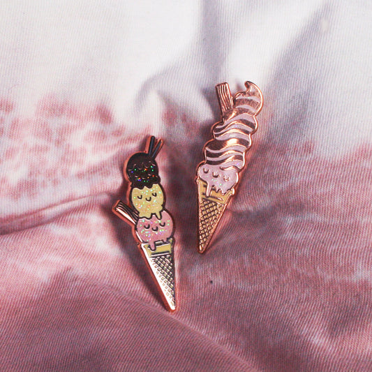 Mr Whippy & Neapolitan Guy Enamel Pins