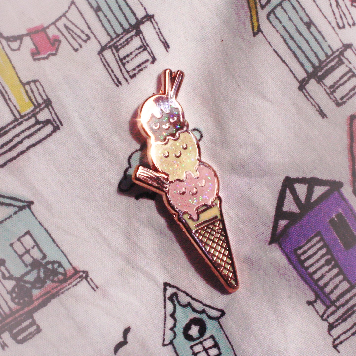 Mr Whippy & Neapolitan Guy Enamel Pins