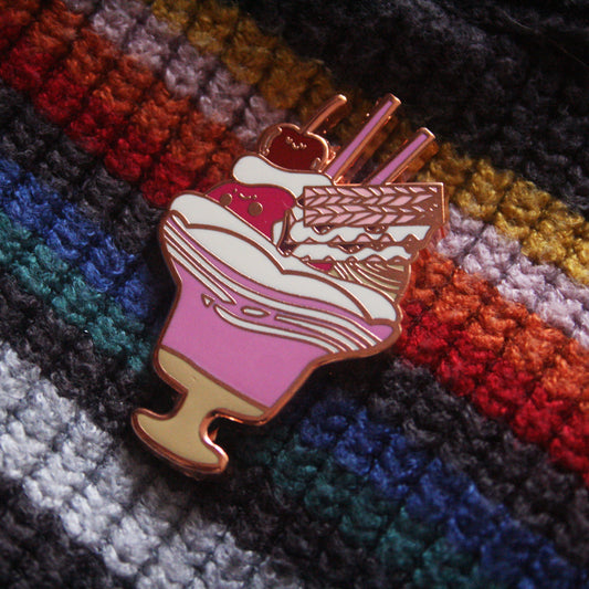 Strawberry Mille-Feuille Parfait Enamel Pins
