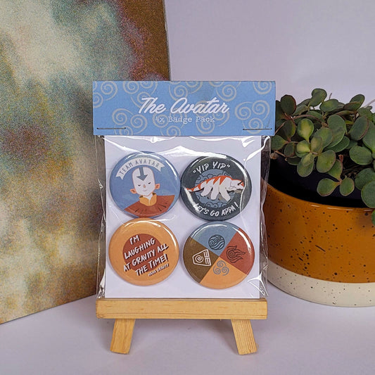 4x Avatar The Last Airbender Themed Badge/Button Pack